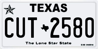 TX license plate CUT2580