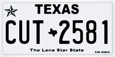 TX license plate CUT2581