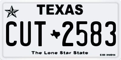 TX license plate CUT2583