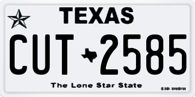 TX license plate CUT2585