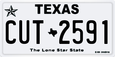 TX license plate CUT2591