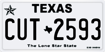 TX license plate CUT2593