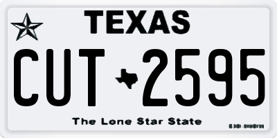 TX license plate CUT2595