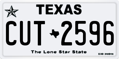 TX license plate CUT2596