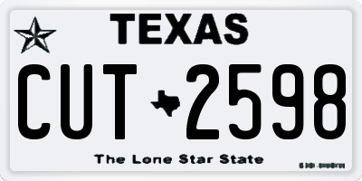 TX license plate CUT2598