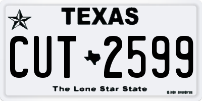 TX license plate CUT2599