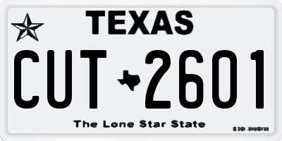 TX license plate CUT2601