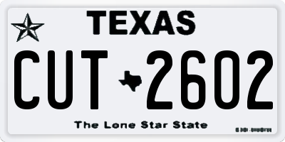 TX license plate CUT2602