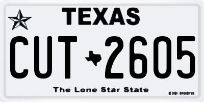 TX license plate CUT2605