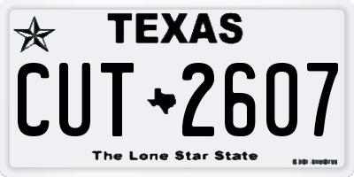 TX license plate CUT2607