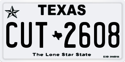 TX license plate CUT2608