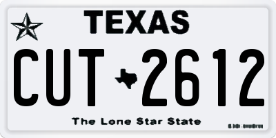 TX license plate CUT2612