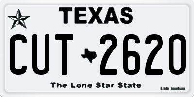TX license plate CUT2620