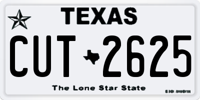 TX license plate CUT2625
