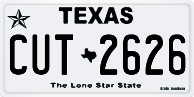 TX license plate CUT2626