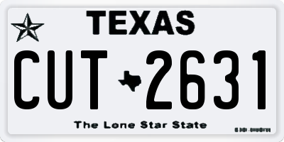 TX license plate CUT2631