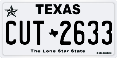 TX license plate CUT2633