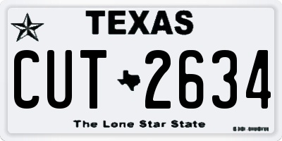 TX license plate CUT2634