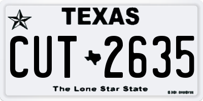 TX license plate CUT2635