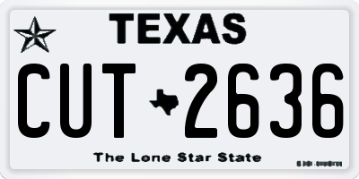 TX license plate CUT2636