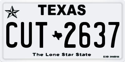 TX license plate CUT2637