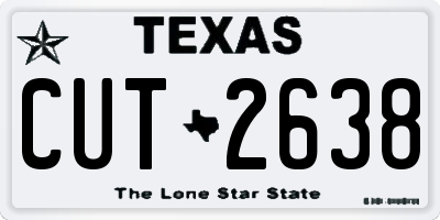 TX license plate CUT2638