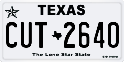 TX license plate CUT2640