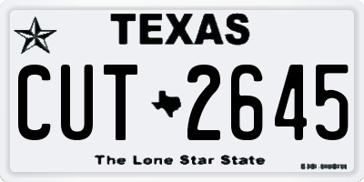 TX license plate CUT2645