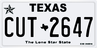 TX license plate CUT2647