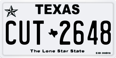 TX license plate CUT2648