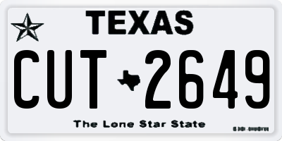 TX license plate CUT2649