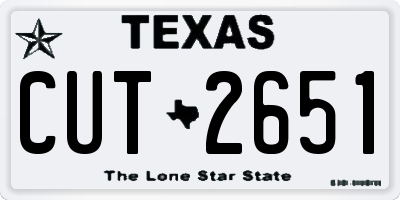TX license plate CUT2651