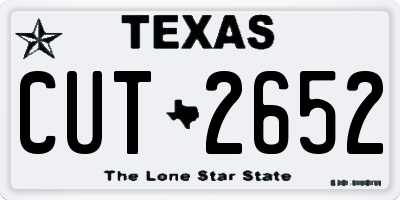 TX license plate CUT2652