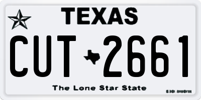 TX license plate CUT2661