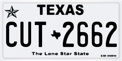 TX license plate CUT2662