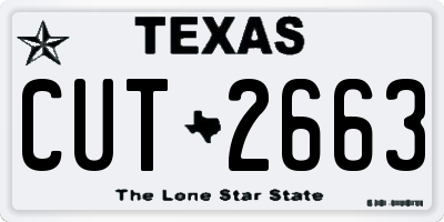 TX license plate CUT2663