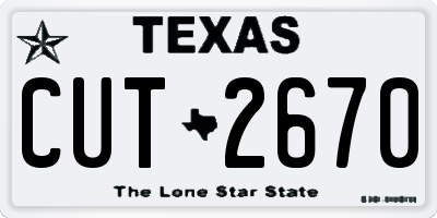 TX license plate CUT2670