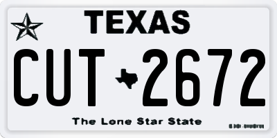 TX license plate CUT2672