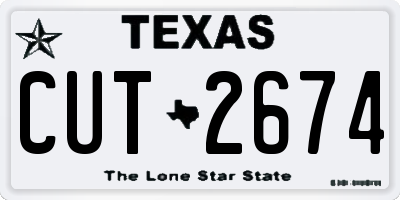 TX license plate CUT2674
