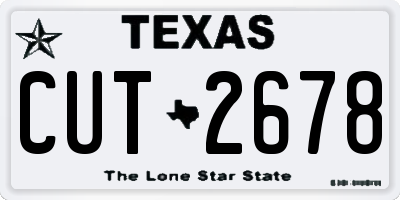 TX license plate CUT2678