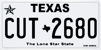 TX license plate CUT2680