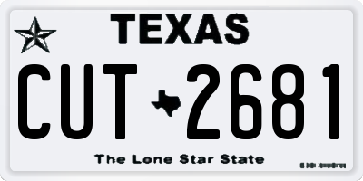 TX license plate CUT2681