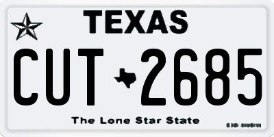 TX license plate CUT2685
