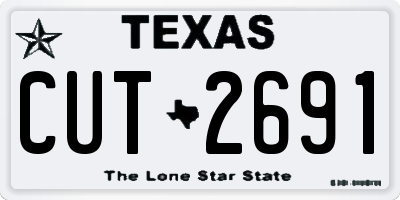 TX license plate CUT2691