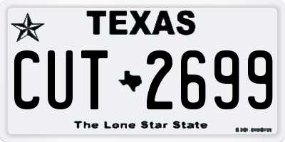 TX license plate CUT2699