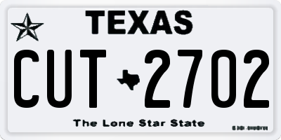 TX license plate CUT2702