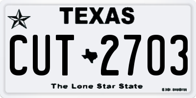 TX license plate CUT2703