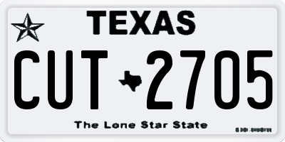 TX license plate CUT2705