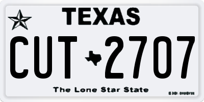 TX license plate CUT2707