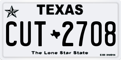 TX license plate CUT2708